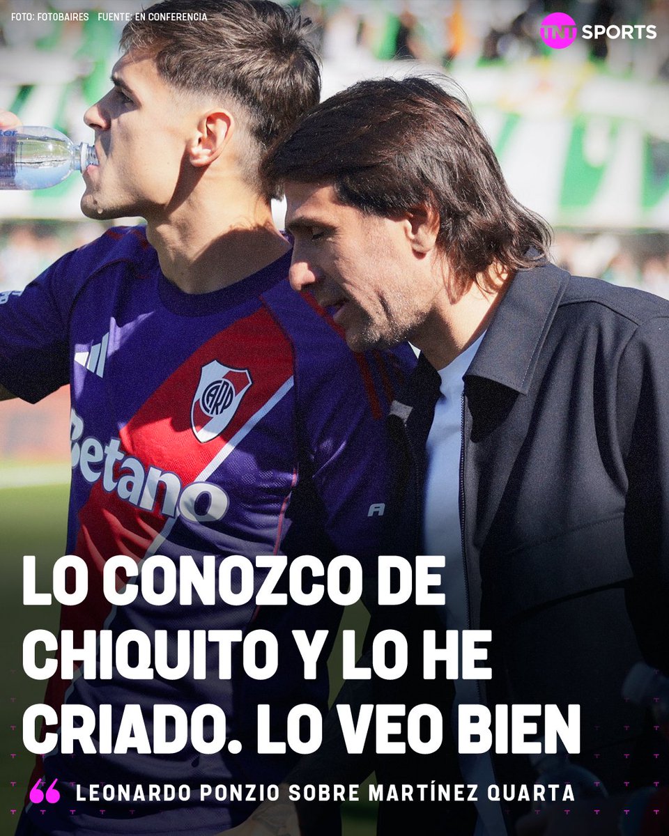 TNTSportsAR's tweet photo. "TIENE CALIDAD Y ES DE SELECCIÓN" 🇦🇷 

El tremendo respaldo de Leonardo Ponzio para LUCAS MARTÍNEZ QUARTA ante el momento que atraviesa en River.

🗣️ "Lo conozco de chiquito, lo he criado. Tiene corazón por esta institución y siente todo mucho. Tiene calidad, es de selección, jugó en Europa… son momentos”, dijo el entrenador.

#LPFxTNTSports