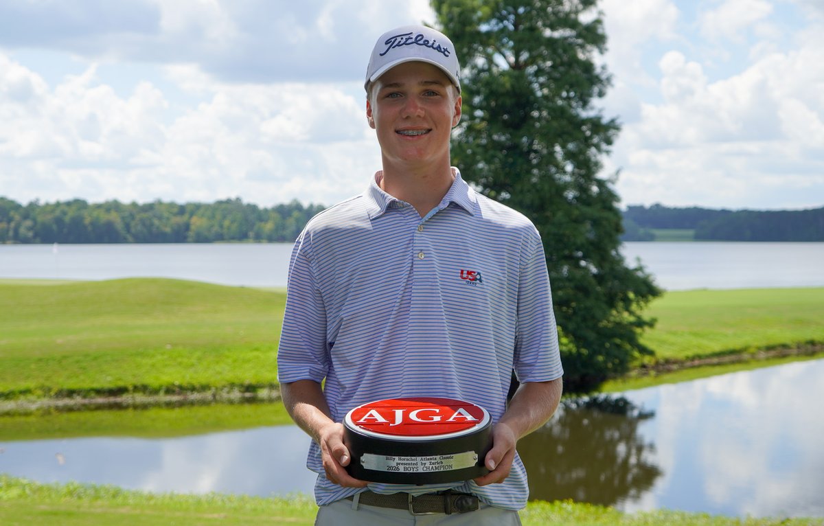 AJGAGolf's tweet photo. Breaking records left and right 🏆

Andy Metzler (-21) breaks the 54-hole tournament record, shot the lowest round in tournament history during his second round and secures his first career AJGA victory at the #BillyHoJr! https://t.co/4Ke8stFLD7