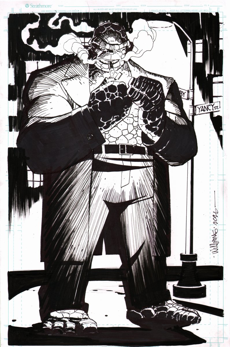 dwamsart's tweet photo. Pen and Ink #commission of #Marvel's #FantasticFour member The Thing on Yancy st. for @LOGOScomics https://t.co/gXqPIHjN9i