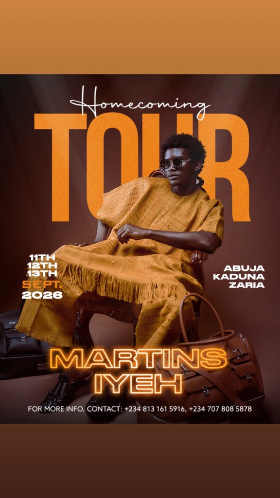 martins_iyeh's tweet photo. CAPTAIN MARTINS IS COMING TO YOU!
🫡 🔥 

Abuja - 11th
Kaduna - 12th
Zaria - 13th

Three cites. Three dates. One tour.
 
If you want to see me, start making plans. 👀 

Who’s outside?
#CaptainMartinsTour https://t.co/DKfDXd9WJR
