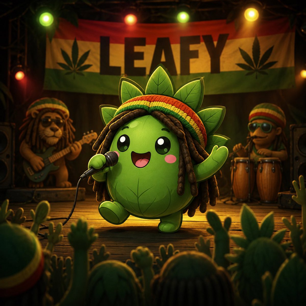 Q_calls069's tweet photo. 🎶🌿 LEAFY IS TAKING THE STAGE. 🌿🎶

The lights are on. The bass is hitting. The whole jungle is vibing. 🦁🔥

From the trenches to the main stage, $LEAFY is making noise — and this is only the opening act. 🎤🌱

Dreadlocks on. Rasta hat on. Green candles loading. 📈💚

The Leafy anthem is about to be heard everywhere. 🚀

WHO’S READY TO VIBE WITH $LEAFY? 🌿🎶