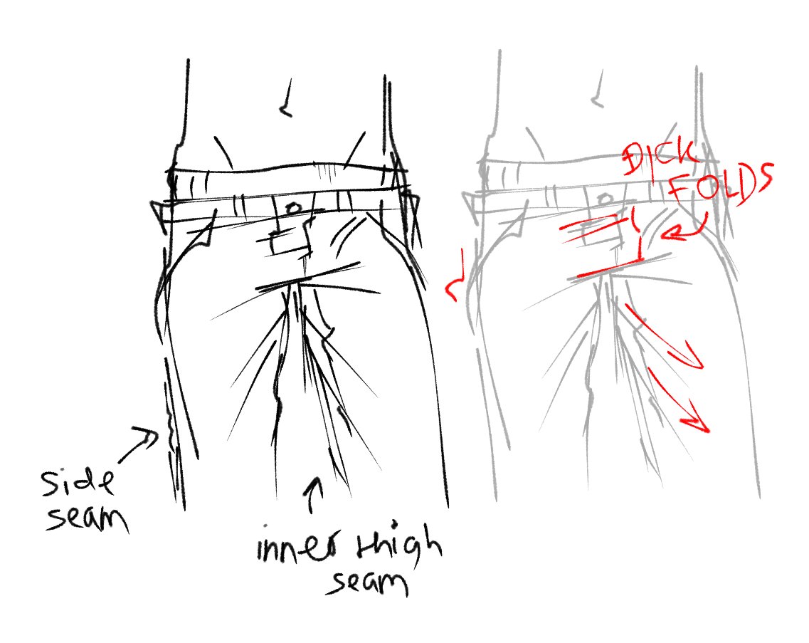 yu55ures's tweet photo. @nerdryona IDK IF THIS IS ANY HELPFUL but more fitted jeans have creases around ur inner thigh a lot of the time and will get even more visible the more you pull on them n shit https://t.co/MkwxUX1qvB