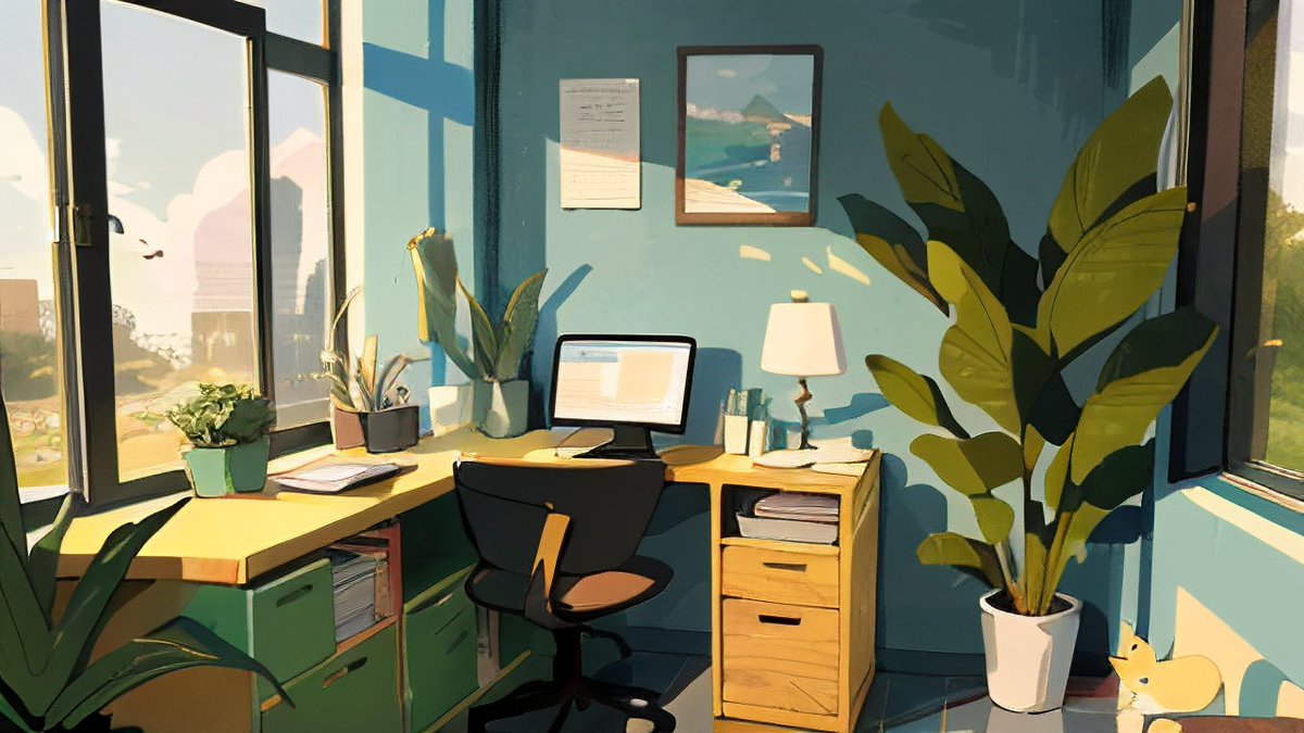 Zei_Z3i's tweet photo. Transform your workspace into a calm productivity zone: swap clutter for a small potted plant, a wire-free keyboard, and a warm desk lamp. Small changes, big focus! https://t.co/YQbaUlgnG8