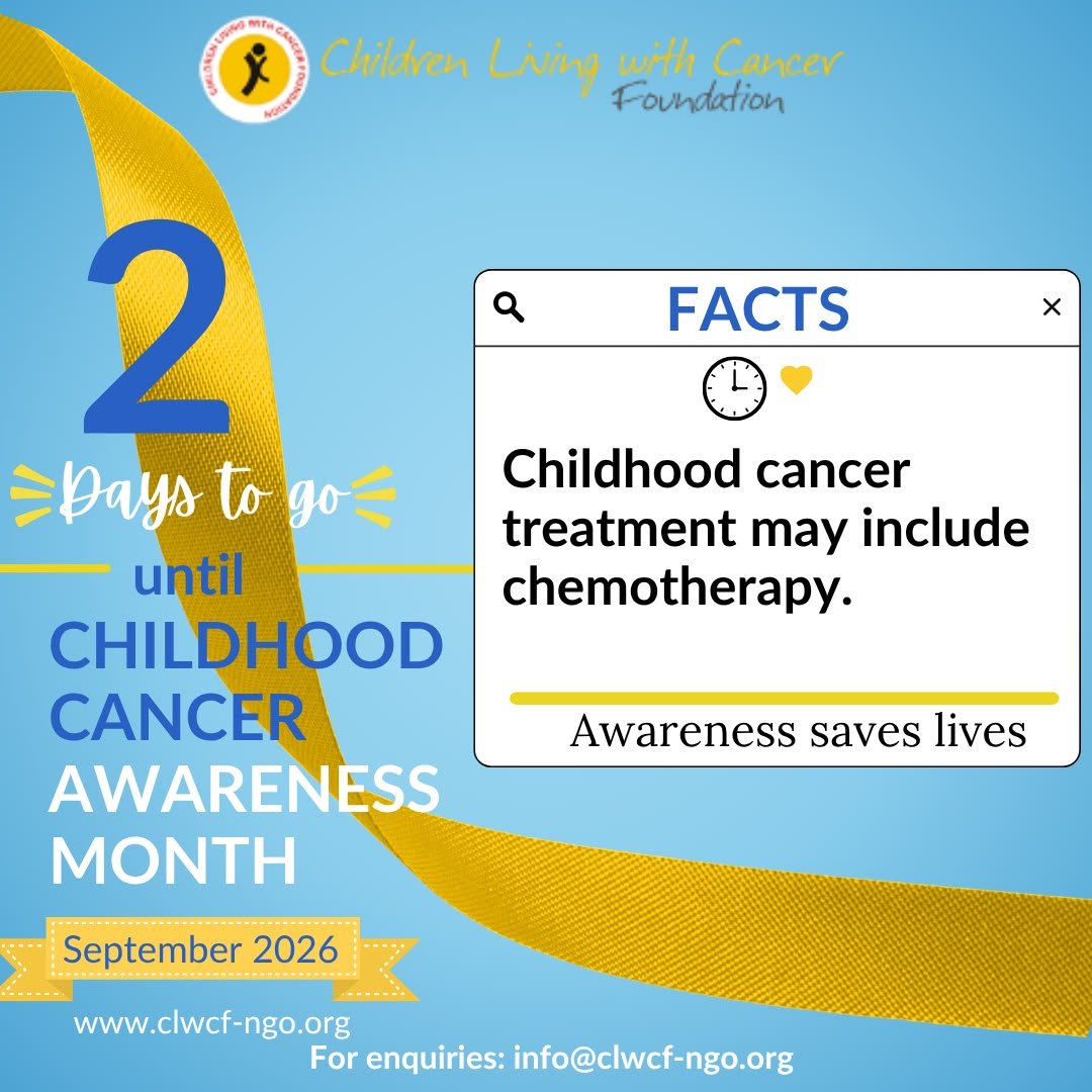 CLWCFNG's tweet photo. 2📢⏳️...

#childhoodcancerawarenessmonth #childhoodcancerawareness #hopeforeverychild #cancertreatment https://t.co/8yEfaXlGMl