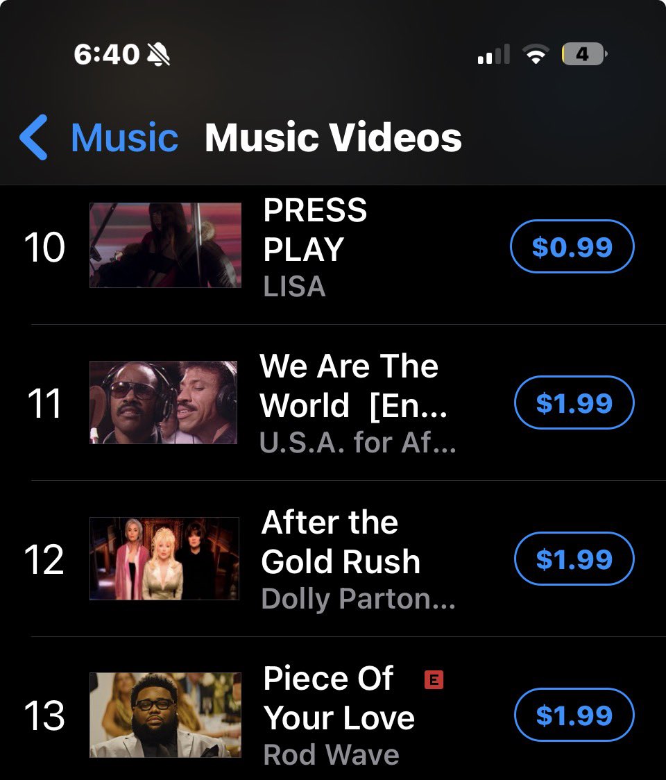 godislaIisa's tweet photo. “PRESS PLAY” by LISA is now at #10 on the U.S. 🇺🇸 iTunes Music Videos chart, Lisa is climbing organically!  👏🏼 https://t.co/MeHSZJTc4x