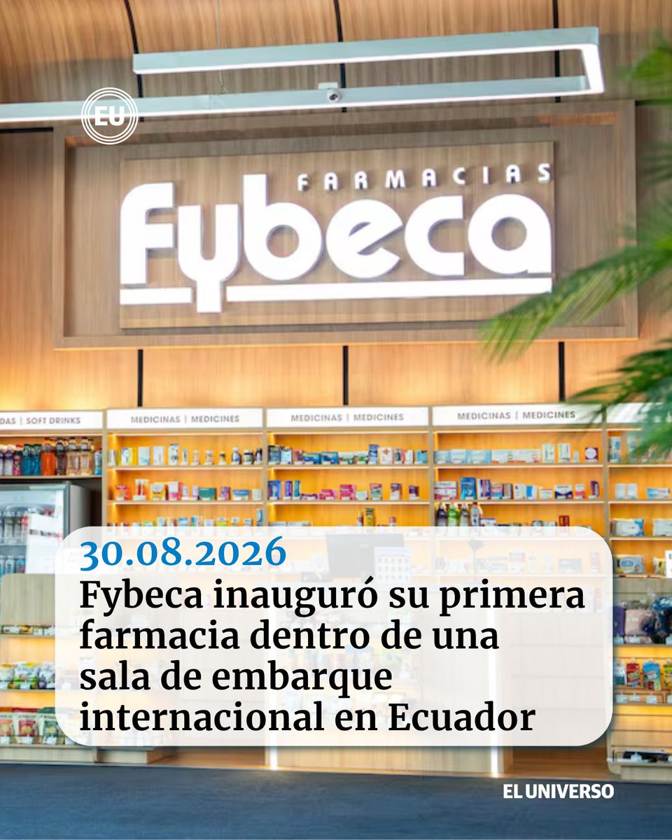 eluniversocom's tweet photo. #Economía | Fybeca continúa con su expansión y como parte de ello, recientemente inauguró su primera farmacia dentro una sala de embarque internacional en Ecuador. https://t.co/0j1OwysF06 https://t.co/Ib1aW4Gl5r