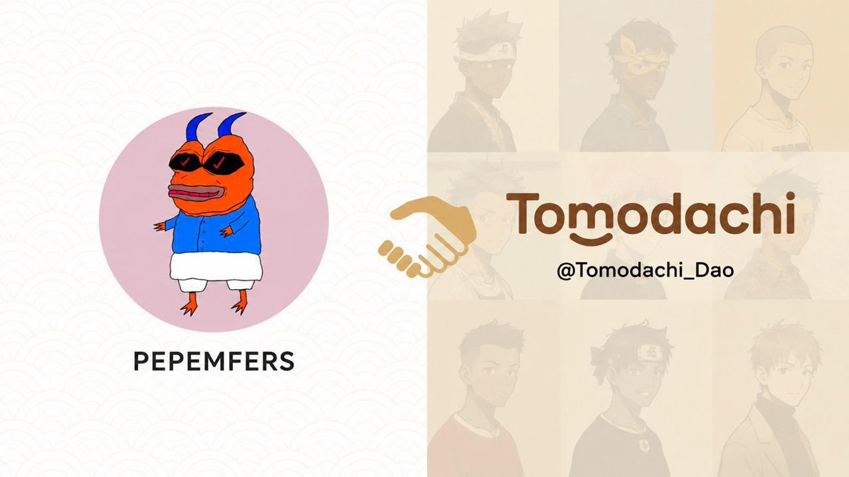 Tomodachi_Dao's tweet photo. Happy to announce our collaboration with @Sant0s_eth for PEPEMFERS

More details on the Tomodachi discord.

Raffle is live! https://t.co/GqLPHrbux1
