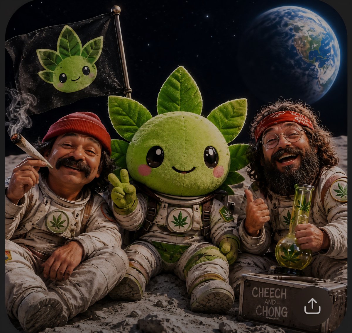 rhine24032's tweet photo. $Leafy hanging out with her friends. @CheechMarin @tommychong. @Its__Leafy https://t.co/EDmpYLn2jq