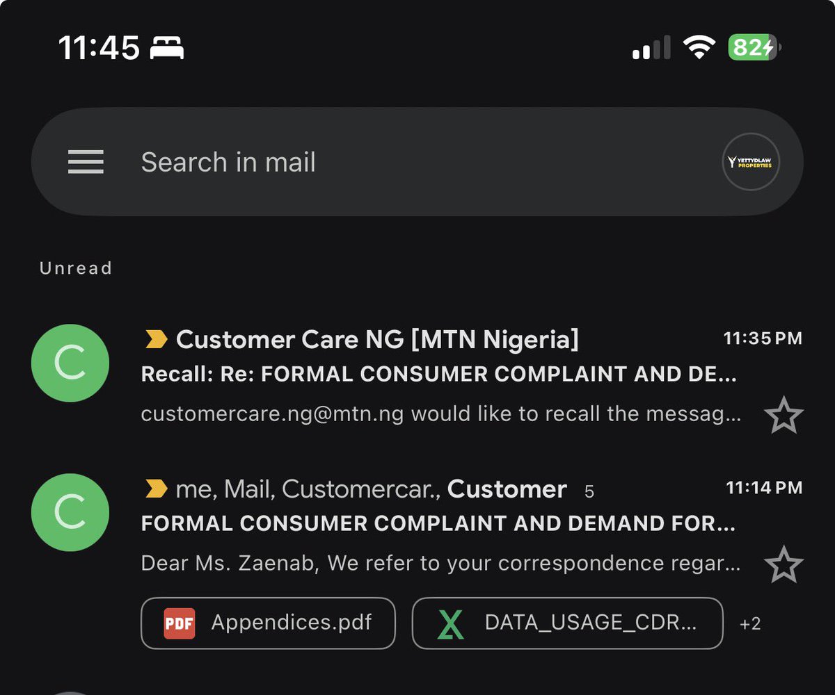 yettydlaw_'s tweet photo. It is good to know that my posts were duly followed by @MTNNG 

At exactly 11:14pm and 11:35pm on Sunday 30th of August 2026, I received a response from MTN and these responses had documents imbedded in them and they will be duly reviewed.

In the meantime, fill https://t.co/AI3rYkJGqO