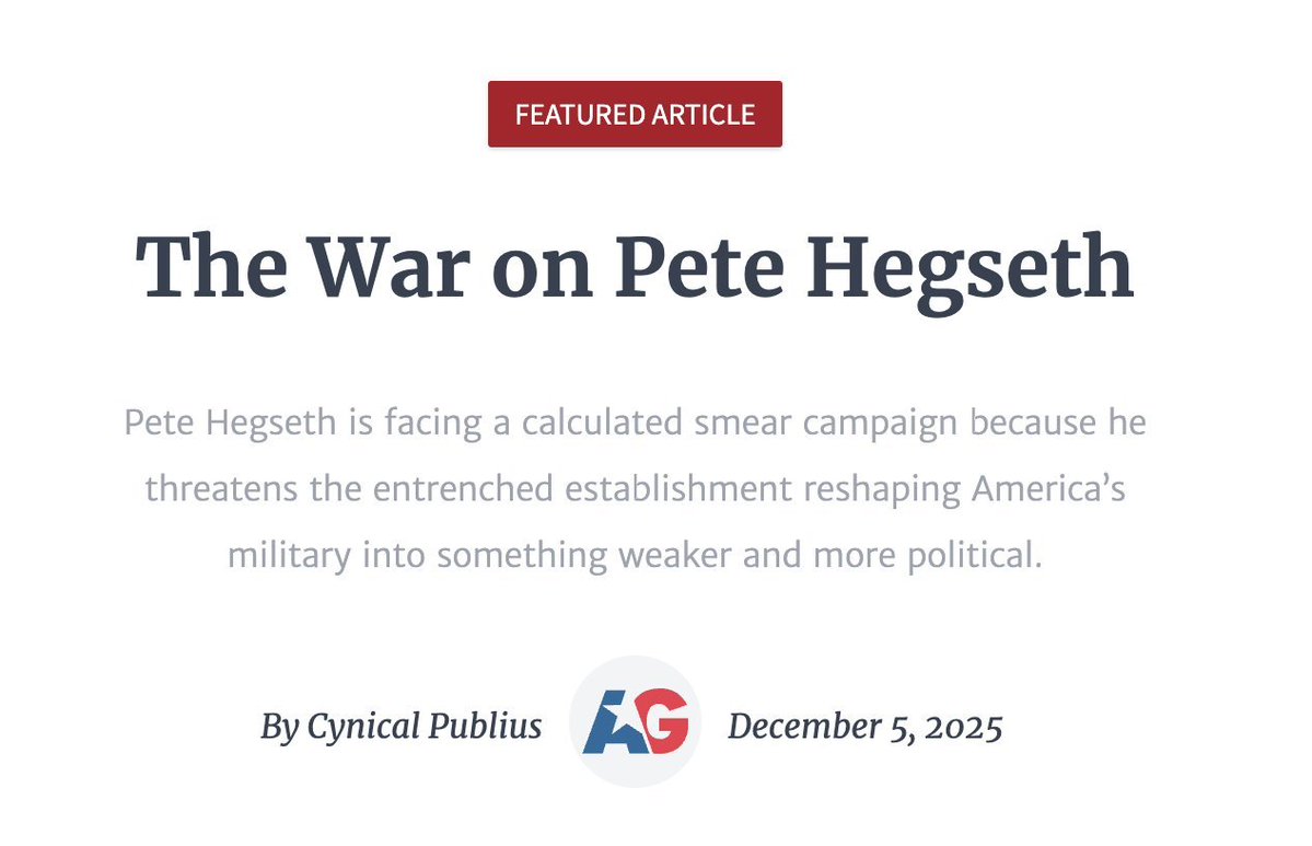 emeriticus's tweet photo. Thomas Anderson (Cynical Publius) defended Pete Hegseth in American Greatness without disclosing his connection to the federal government https://t.co/7vzUe7bXLL