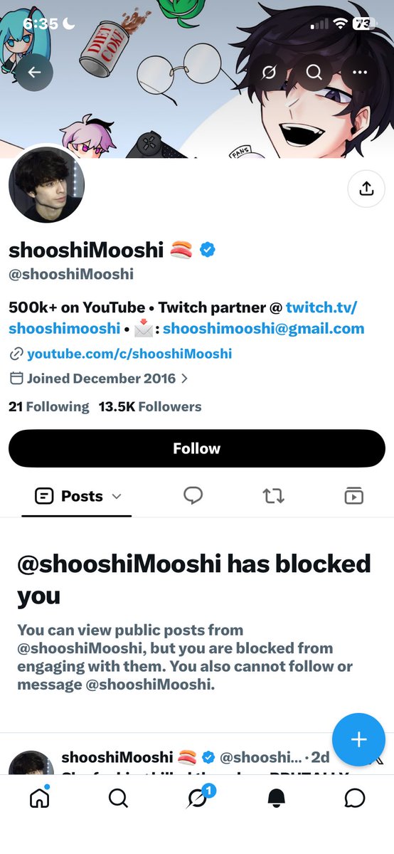 accardisflower's tweet photo. shooshi just straight blocking his fans over nth now https://t.co/zWFxrIRg3J