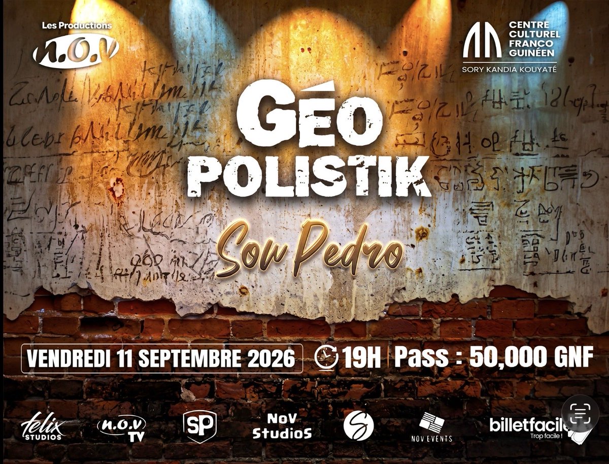 NOV54813441's tweet photo. @sowpedro nous livre son 7e Spectacle Solo. Et c’est le Vendredi 11 Septembre 2026 au #CentreCulturelFrancoGuineen.

#LesProductionsNOV
Parce qu’On n’arrête plus la Machine, https://t.co/g3hMu32L7U