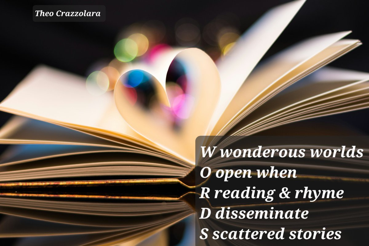 Morgan_R_R_Haze's tweet photo. #AcrosticChallenge #WriteMap #VssDaily #micropsycho
W Wonderous worlds
O open when
R Reading & Rhyme
D disseminate
S Scattered stories
Theo Crazzolara https://t.co/PPMQGQQ8A3 https://t.co/inCAXsmbaj