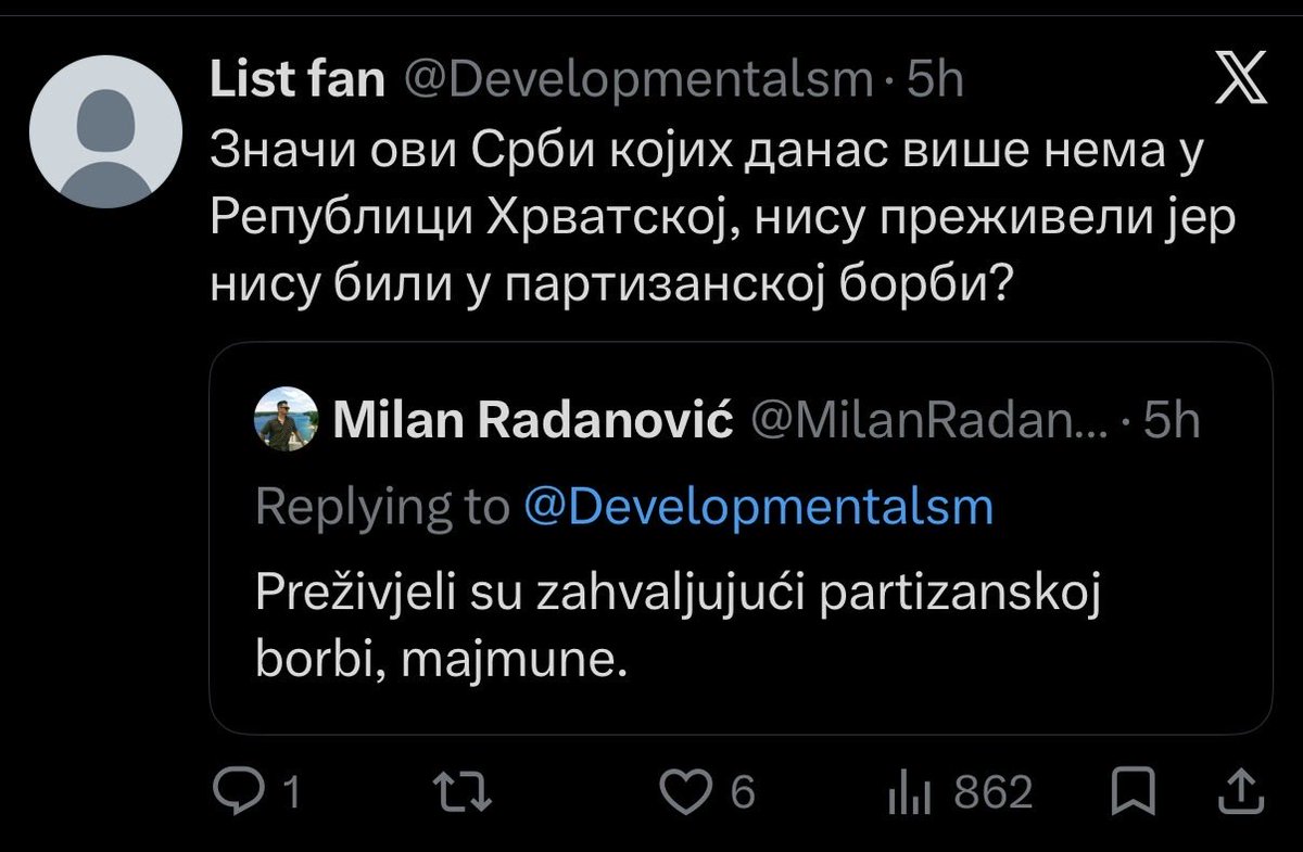 Developmentalsm's tweet photo. >прочитао Јасеновачку грађу

>на хрватској платици

>не може да одговори на сасвим једноставна и логична питања која директно произлазе из његове тврдње.

Доминирате. Јебем ли вам мајку црвенофранковску, титоистичку. https://t.co/pOtGPis7yA