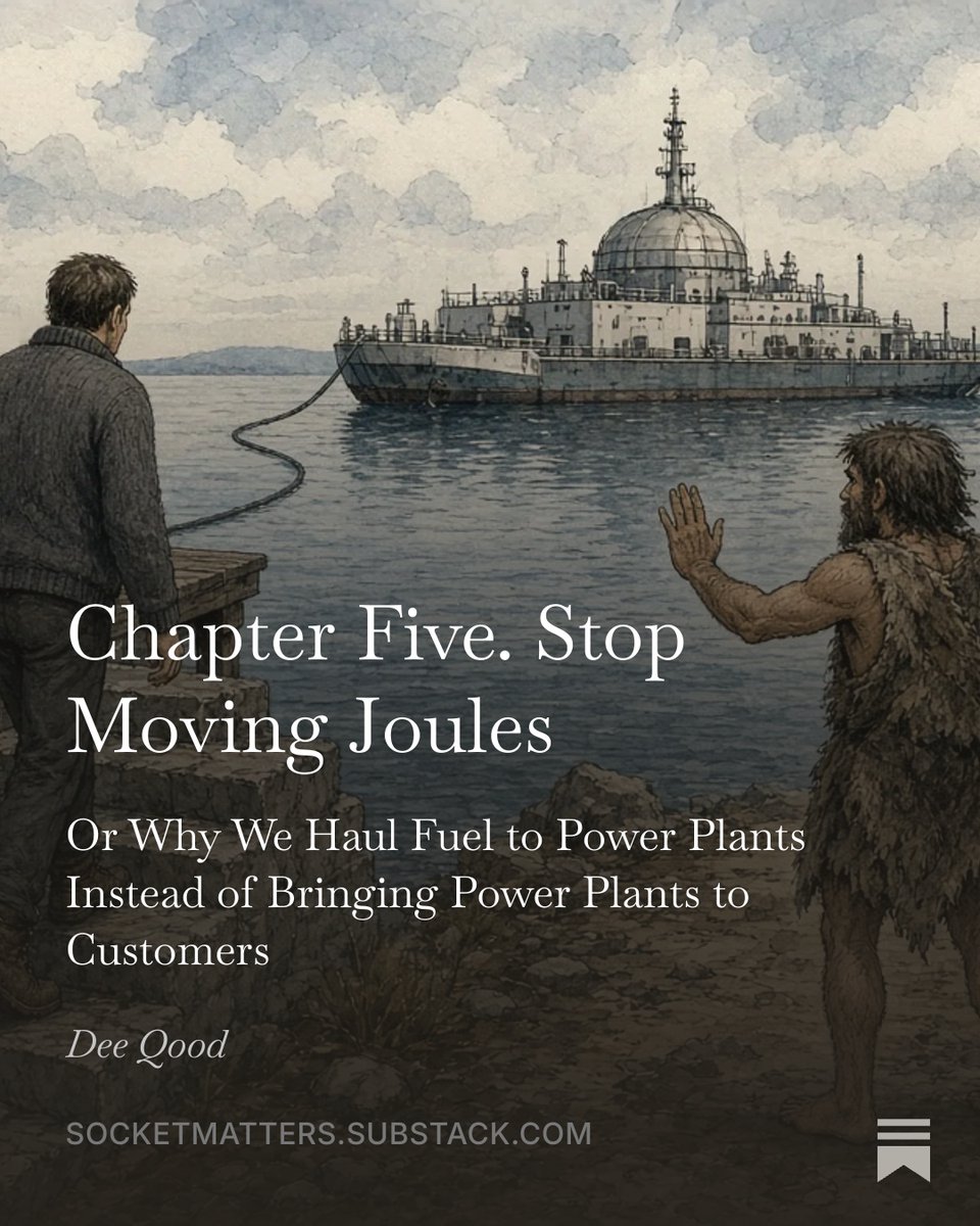 socketmatters's tweet photo. The new chapter of Socket Matters book is out: https://t.co/FG0gOtgIa5

There’s a Neanderthal, the swamp of deglobalisation, real estate that wastes our time, and a power plant acting like a replaceable cartridge.

And all because it’s time to stop moving joules and start delivering kilowatts.
