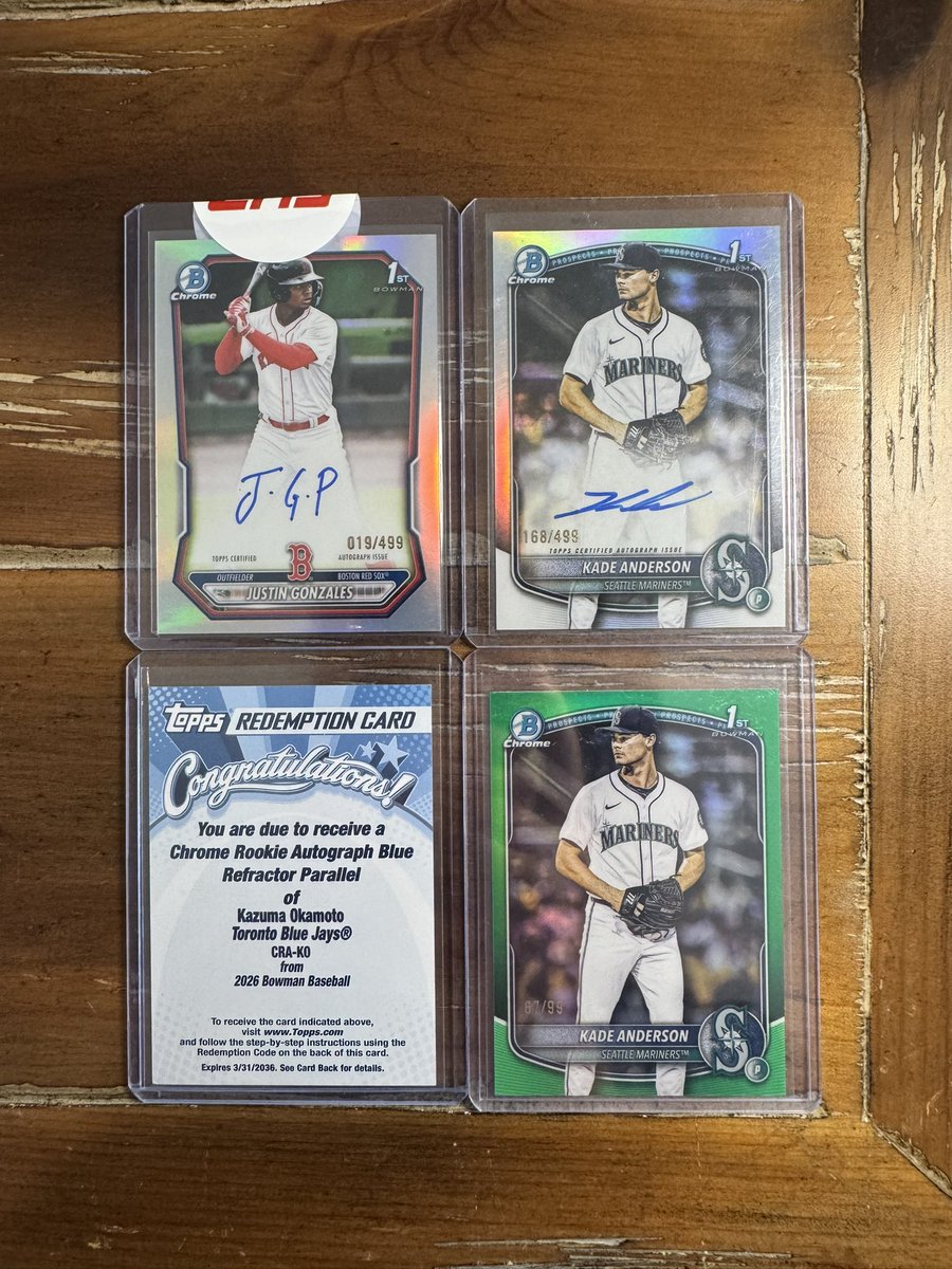 GhCardz21's tweet photo. Some of the nicer stuff that’s available!

Reply or DM with Interest. Everything goes out tomorrow! Likes and Retweets are much appreciated!! 

#Thehobby #Thehobbyfamily #Bowman #Baseball #Topps #Buyselltrade https://t.co/p4EIrrtTHh