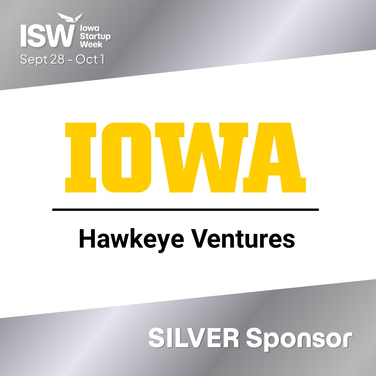 IAStartupWeek's tweet photo. An enormous THANK YOU goes to our two Silver-level sponsors, Holmes Murphy and Iowa Hawkeye Ventures for helping make Iowa Startup Week possible. Sponsors like these are what make an event of this scale possible. Get your ticket at https://t.co/ZPIZiubafC https://t.co/rIjVTGbCsL