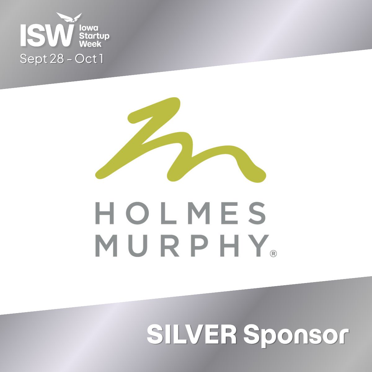 IAStartupWeek's tweet photo. An enormous THANK YOU goes to our two Silver-level sponsors, Holmes Murphy and Iowa Hawkeye Ventures for helping make Iowa Startup Week possible. Sponsors like these are what make an event of this scale possible. Get your ticket at https://t.co/ZPIZiubafC https://t.co/rIjVTGbCsL