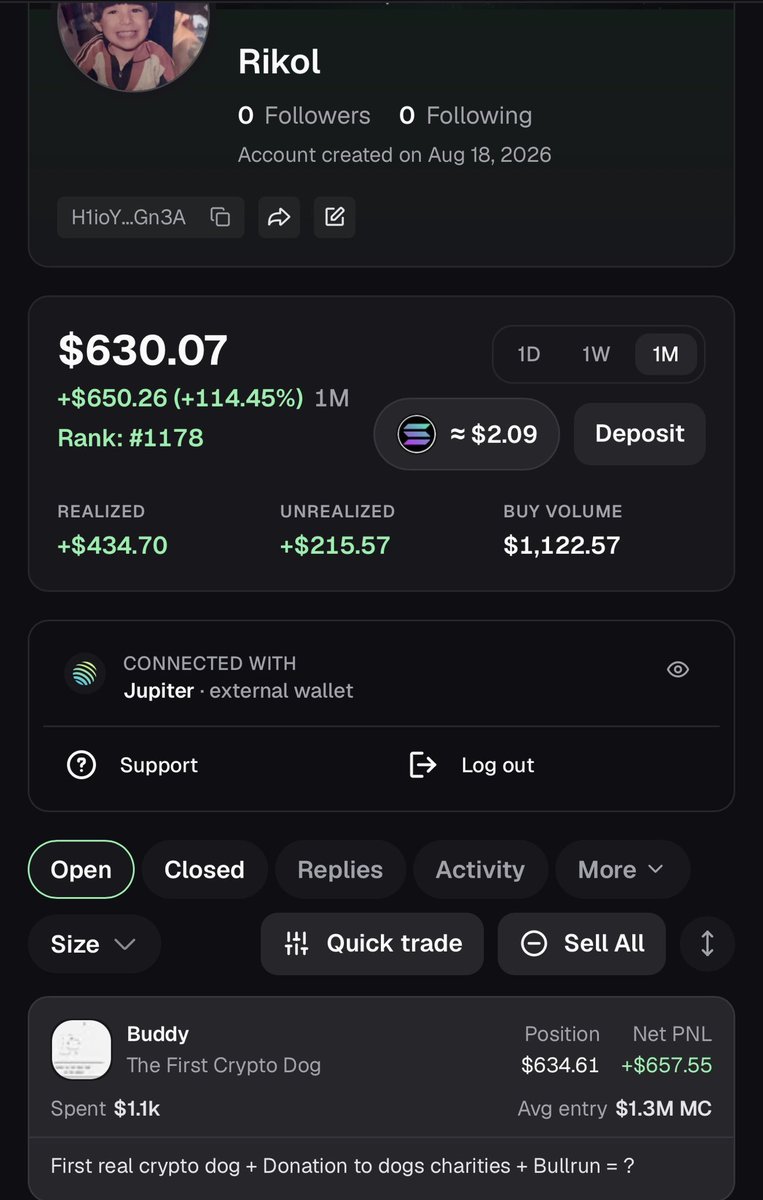 Rikolsol's tweet photo. Made my first callout on @Pumpfun.

Go check it you’ll not regret.

Don’t forget a follow😂 https://t.co/9apjX7XkOb