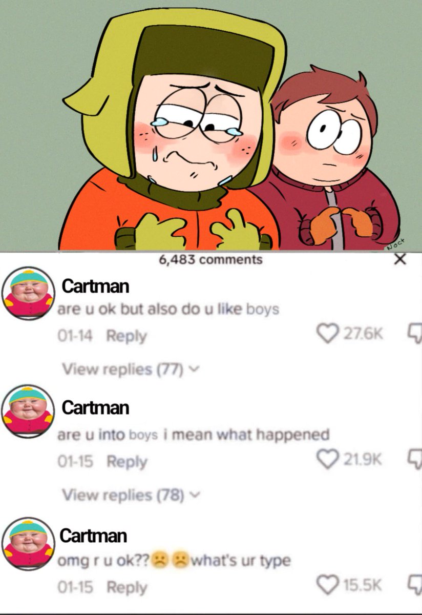 noctlord0's tweet photo. LOL😔😔 #kyman #ericcartman #kylebroflovski https://t.co/c5eHLA2PxI