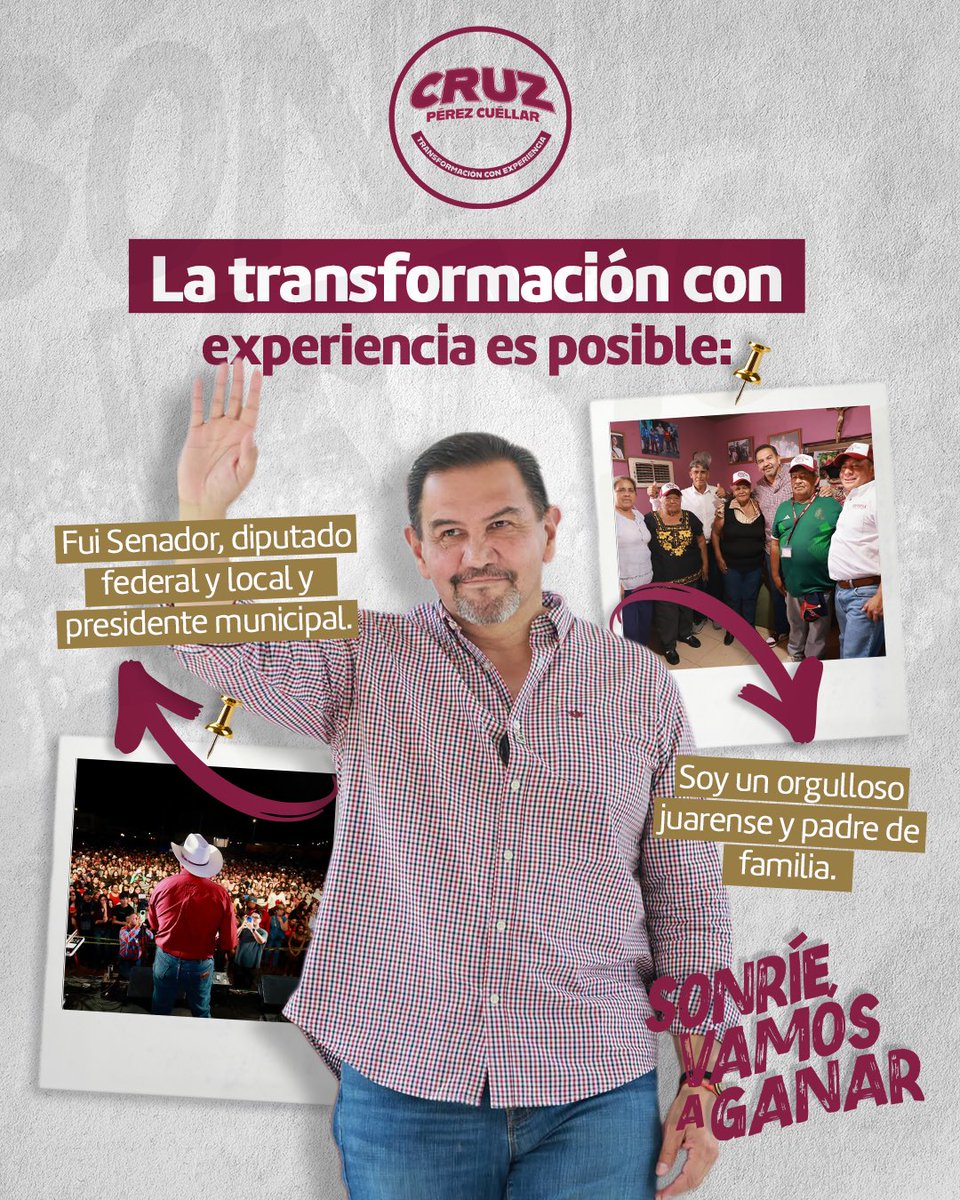 CruzPerzCuellar's tweet photo. Chihuahua necesita que la Transformación sea una realidad, acercando el bienestar y las oportunidades a las familias del estado grande. 

Nuestro estado merece un gobierno honesto, que camine de la mano del pueblo y esa Transformación solo es posible con experiencia real. 💪🏼 https://t.co/oU088fqK9o