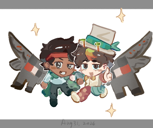namelessdotsnow's tweet photo. Bdubs' and Joel's Etho wings
#hermitcraftfanart https://t.co/jddXNmjVF1