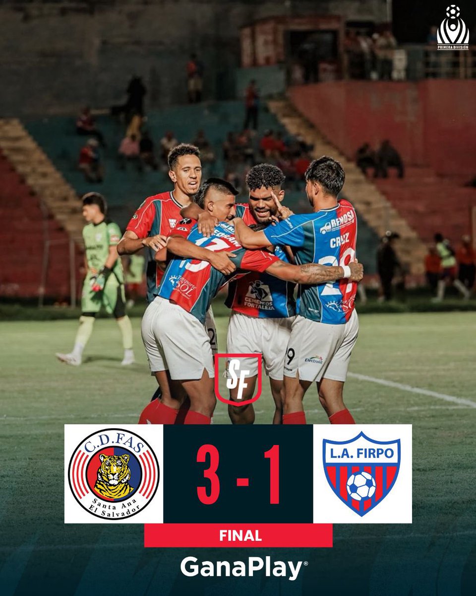 SuperFutbolSV's tweet photo. ¡LO GANÓ FAS! 🐯👊

El conjunto tigrillo derrotó 3-1 a Firpo en el Óscar Quiteño. 

#LoVivimosComoVos https://t.co/Ag0esMBfbZ
