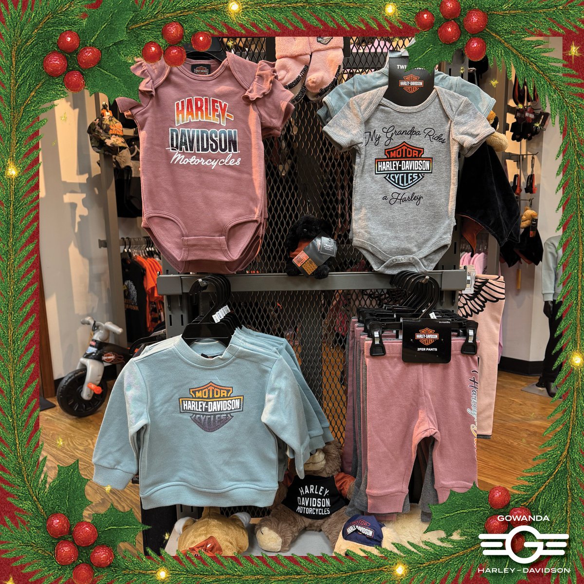 riverajustin026's tweet photo. 40% OFF this week only! Shop holiday gifts for everyone on your list, including pajamas, kids’ apparel, footwear, and pet gear, at Gowanda Harley-Davidson®. https://t.co/tU3CjWMer7