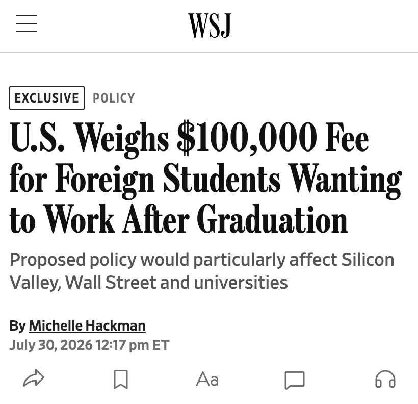 AlecStapp's tweet photo. It's not an exaggeration to say this would nuke the international student pipeline in the US. https://t.co/7IooqBciKx