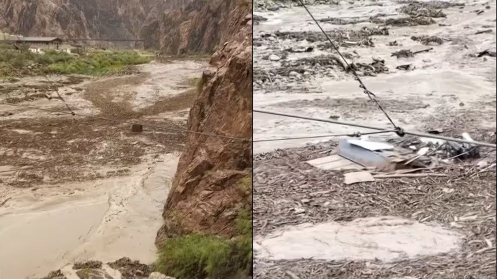 ReporteYa's tweet photo. #30Ago #EEUU #GranCañón #Inundaciones
Más de 20 personas están desaparecidas tras una inundación repentina en el Gran Cañón, Arizona. Más de 60 visitantes fueron evacuados y las autoridades mantienen operativos de búsqueda en Bright Angel Canyon y Phantom Ranch. – Infobae https://t.co/3vU0kvSGVc