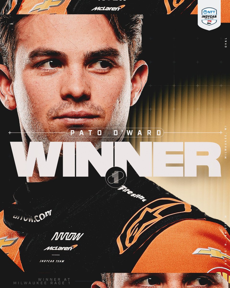 IndyCar's tweet photo. WHY NOT BOTH?! 🏆🏆

Pato O'Ward sweeps the doubleheader weekend at @theMKEMile! https://t.co/Fsa2j89XXb