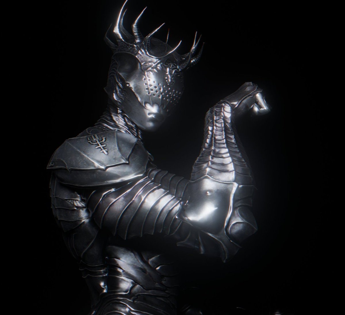GraftedPursuer's tweet photo. ⠀    
❝Yes, it flexes, expands and contracts, there is no separation between armor and skin. Observe.❞
⠀ https://t.co/KmcRXdmD6X