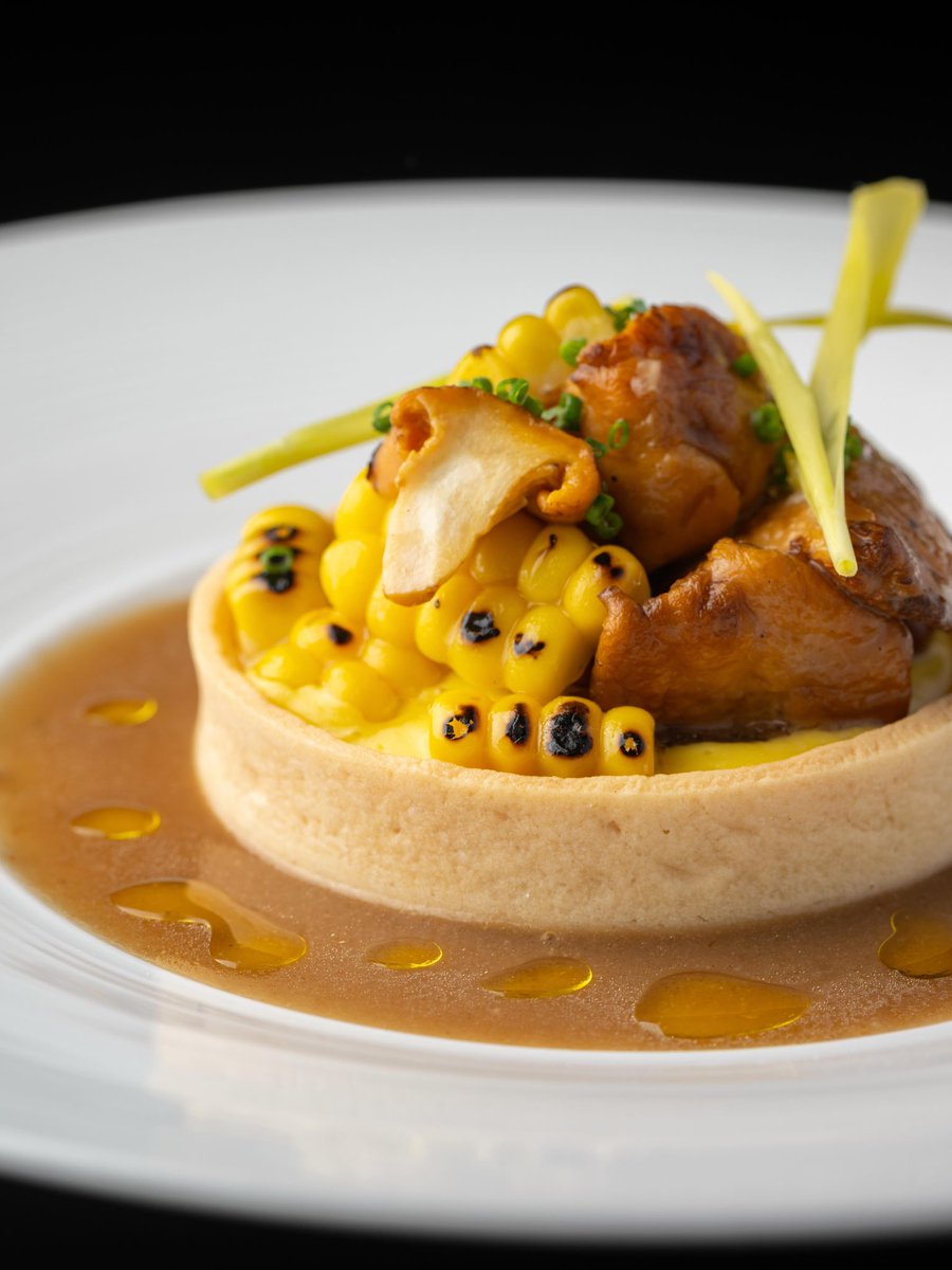 Crossroads's tweet photo. chanterelle mushroom &amp; sweet corn tart🌽 don’t miss this gem on our 14th summer menu🍄‍🟫 https://t.co/TGxUnKxGWd