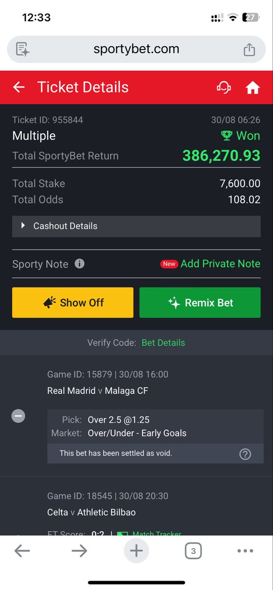 Aurdrey6's tweet photo. @SportyBet please correct the selection of the game I cashed out after the game https://t.co/YLuo3vSbhq