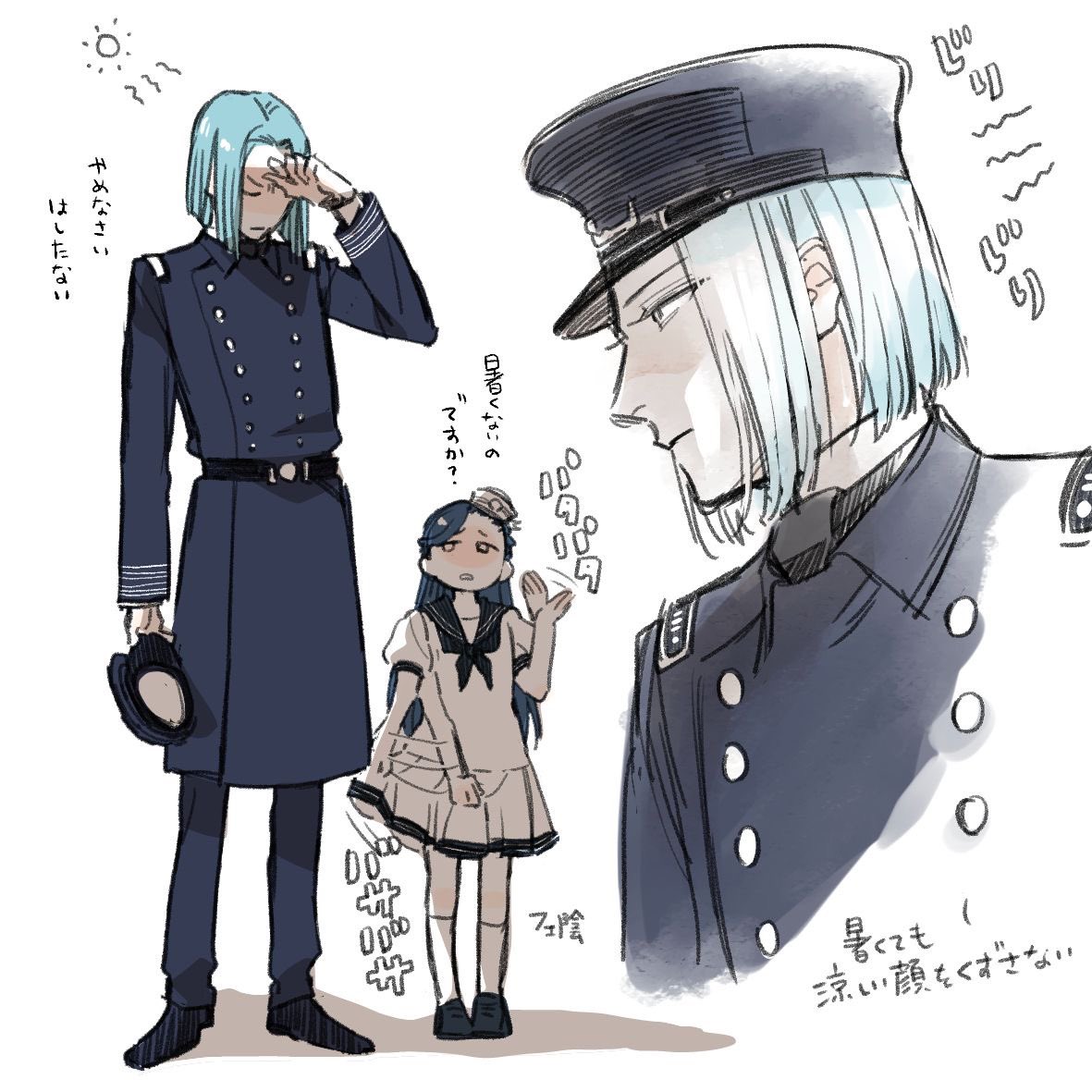 ichibosukii's tweet photo. これはマリンルックフェマに衝撃をうけた落書き…8月が終わるので再掲 https://t.co/gUi9u3kY8l