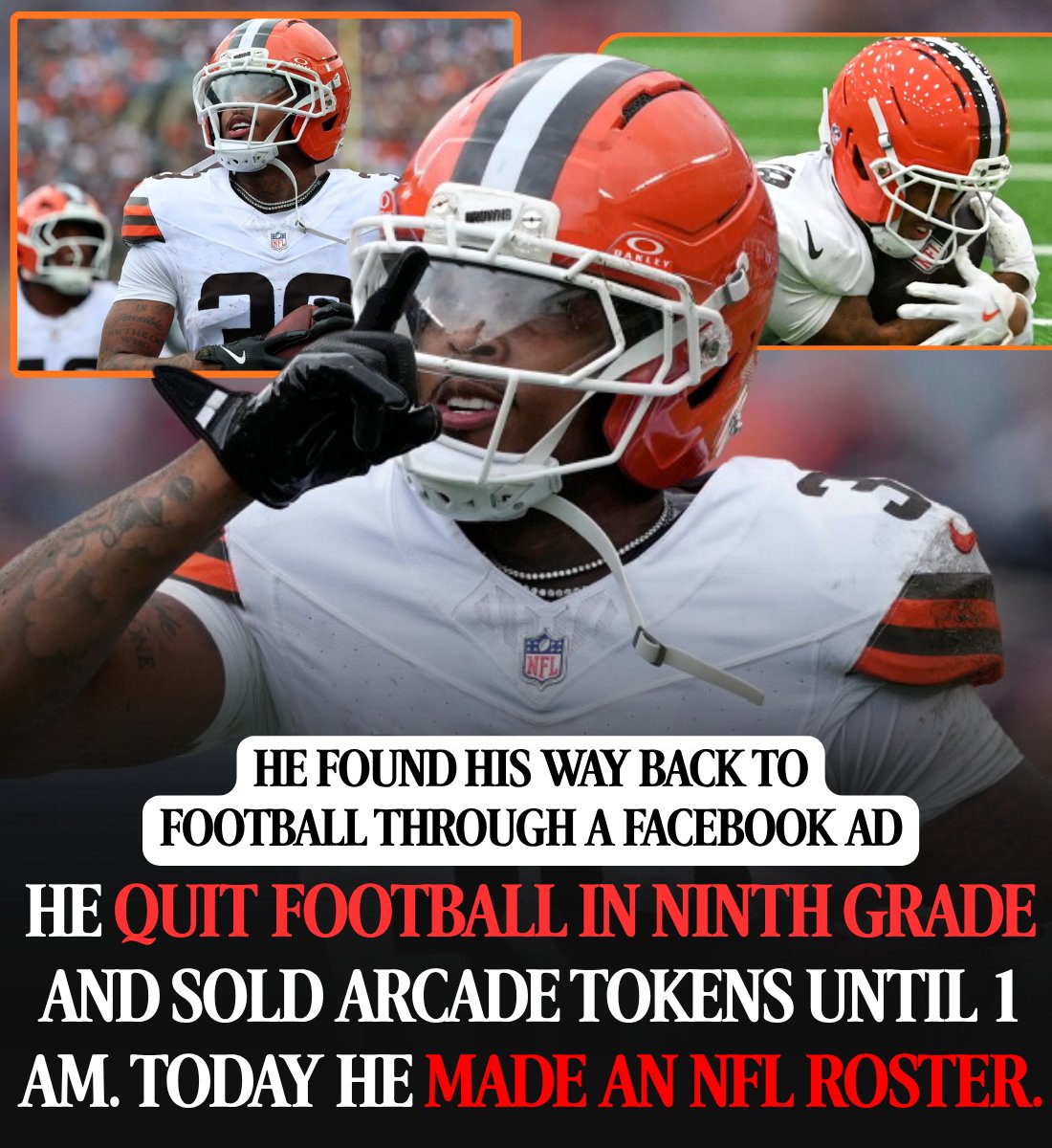 thesportsontap's tweet photo. Michael Coats Jr. was good at football as a kid. Everyone around Louisville, Mississippi, knew the little running back tearing up Pop Warner games.

Then in ninth grade, he quit. Football, and every other sport.

"I just didn't have a drive for it," Coats said. "I can't tell you why. I just honestly didn't have a drive for it."

He never played a single down of high school football.

Instead of practice, he worked the 5 PM to 1 AM shift at an arcade, selling tokens. He graduated high school and kept doing exactly that.

At some point, standing behind that counter, something clicked.

"I realized that that wasn't something I wanted to do with my life."

Here's the part that sounds made up.

Coats was scrolling Facebook when he saw an advertisement for open tryouts at East Central Community College, a JUCO program in Mississippi. His friends who played college ball would come home in the summer and run 7-on-7 with him, and he'd kept up with all of them.

So he went to the tryout. Off a Facebook flyer. Having not played organized football since he was 14.

He made the team.

Three years at JUCO. Then two seasons at Nevada. Then a transfer to West Virginia for his final year, where he started all 12 games and became one of the top cover corners in the Big 12, giving up just 17 catches and one touchdown all season.

At his Pro Day, the 5-foot-9 corner ran a 4.39 forty, faster than everybody else there. He was never invited to the NFL Combine. That time would have finished third among all cornerbacks who were.

He went undrafted in April. The Browns signed him as a free agent anyway.

Today, Cleveland put him on their 53 man roster.

Coats has thought about the years he stepped away, and he doesn't regret them.

"I'm a big believer in God, and it was a journey, and maybe it wasn't meant for me to play then. Maybe that time that I worked hard and stepped away gave me an advantage because I'm still fresh right now, not banged up knees and bruises. Everything happened for a reason."

A kid who quit the game at 14, spent his nights in an arcade, and found his way back through a Facebook ad is now in the NFL.