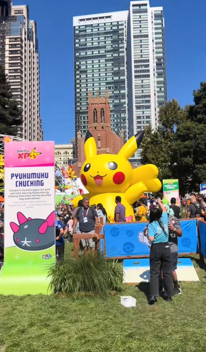 FrappeFizzyy's tweet photo. Apparently, there is a Pyukumuku chucking themed game at #PokemonXP !? 

If only i could have gone…

📸: @ you_golden_ on Tiktok https://t.co/NmN1IQGCqs
