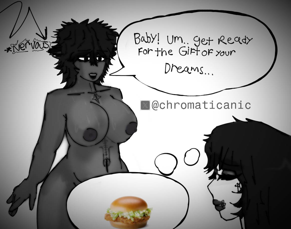 chromaticanic's tweet photo. yuri art between two goths! (ALT included https://t.co/lmrYc6fzgH