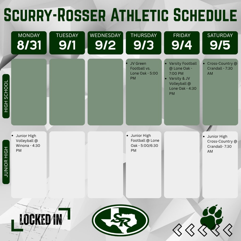 ScurryRosser1's tweet photo. Another busy week for Wildcat Athletics! Our Wildcats and Lady Wildcats are back in action this week! Letโs fill the stands, cheer them on, and show that Wildcat Pride!ย #WildcatPride #SchoolDoneRight #GoWildcats https://t.co/fCEdmpGjoO