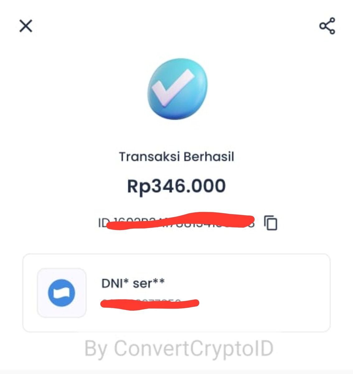 Mykonnos15_'s tweet photo. Thank you kak @ConvertCryptoID 
Udh dibantu dengan sat set
Sukses selalu kak 
#ConvertCryptoIDtesti https://t.co/vwKQurRCMb