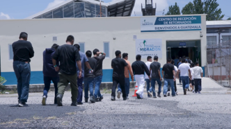 ICEgov's tweet photo. Guatemalan nationals arrive in their home nation after ICE removal.

ICE leadership also flew to Guatemala this week. Their mission is to strengthen international partnerships, enhance regional security, reduce illegal migration and take down transnational criminal organizations. https://t.co/FHl6187YAq