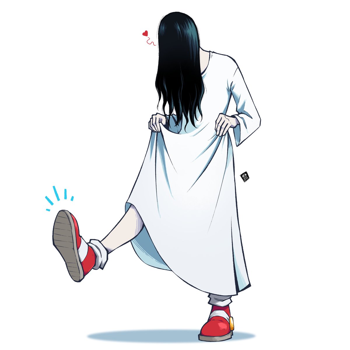 RenatoEsqueleto's tweet photo. Sadako com uns tênis irados, vai tomando https://t.co/ebjUbRya6I