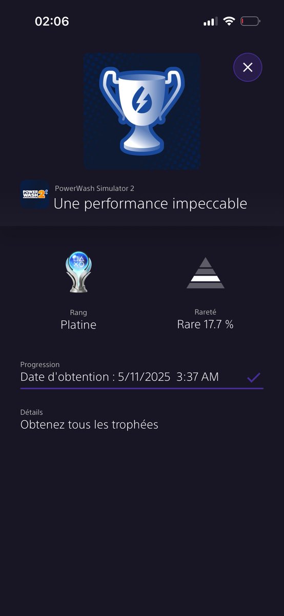 AnteJrPlatinum's tweet photo. 🏆74. Une performance impeccable/powerwash simulator 2

Obliger de continuer cette aventure avec mon baby @SluumpGames. Les indices laisser lors du 1er nous intriguait trop pour laisser ça impuni

#PlayStationTrophy #PS5Share #trophy #hunter #trophyhunter #platine #simulator #ps5 https://t.co/HcilOzEHbB