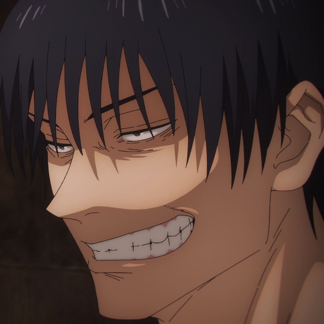 tojiisdoll's tweet photo. toji and his feral smile gets me so wet https://t.co/izb2F7KFHo