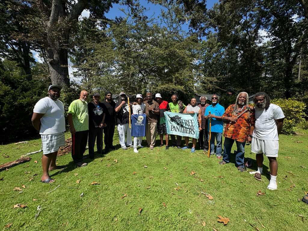 kamaufranklin's tweet photo. One of our proudest moments is hosting a brothers' retreat for veterans of the Black Panther Party, BLA, and former political prisoners. This is why the Love, Land, and Liberation project is so important for Community Movement Builders @CommunityMvt https://t.co/ssYOsUVIsQ