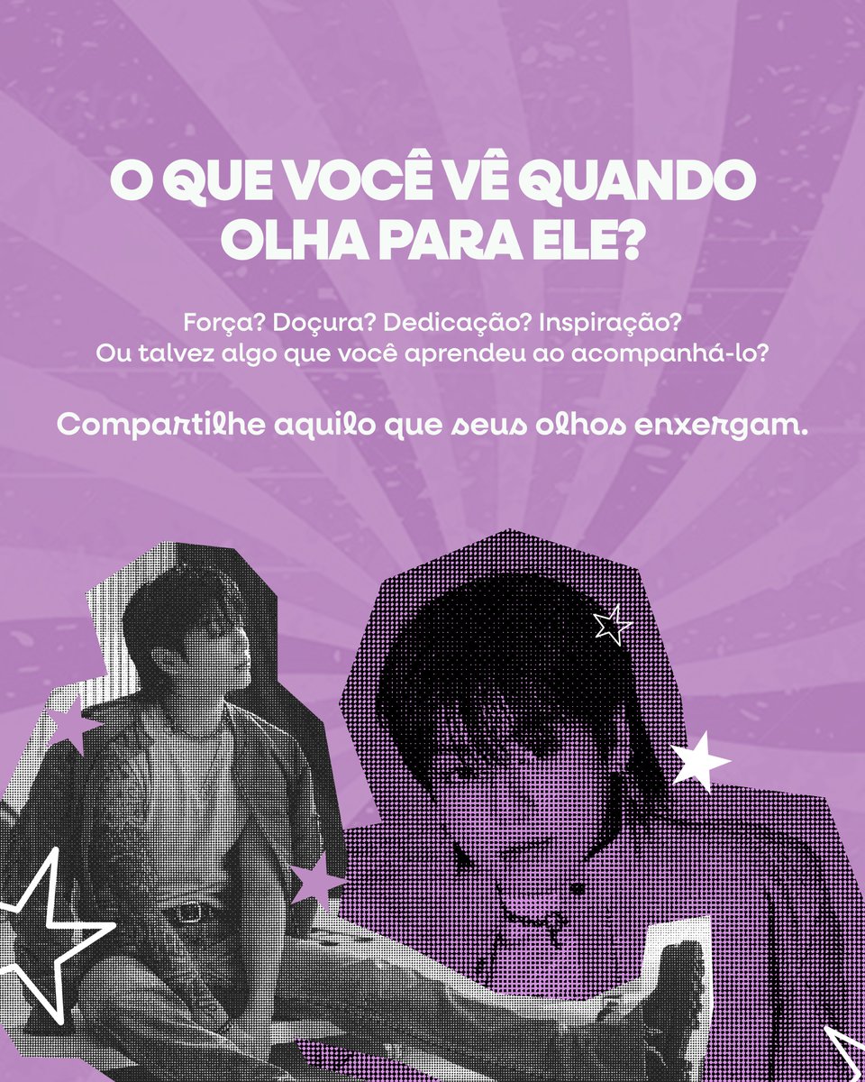 InfoJungkookBR's tweet photo. ✦ YOUR EYES SAY, JUNGKOOK 💜

Neste aniversário, queremos transformar tudo aquilo que sentimos por Jungkook em palavras, imagens e memórias.

Amanhã, às 11h BRT, junte-se a nós no X, Weverse e Instagram e conte ao Jungkook o que seus olhos veem quando olham para ele.

Porque, às vezes, tudo o que alguém precisa saber é o quanto é especial aos nossos olhos. 💜

#YourEyesSayJungkook