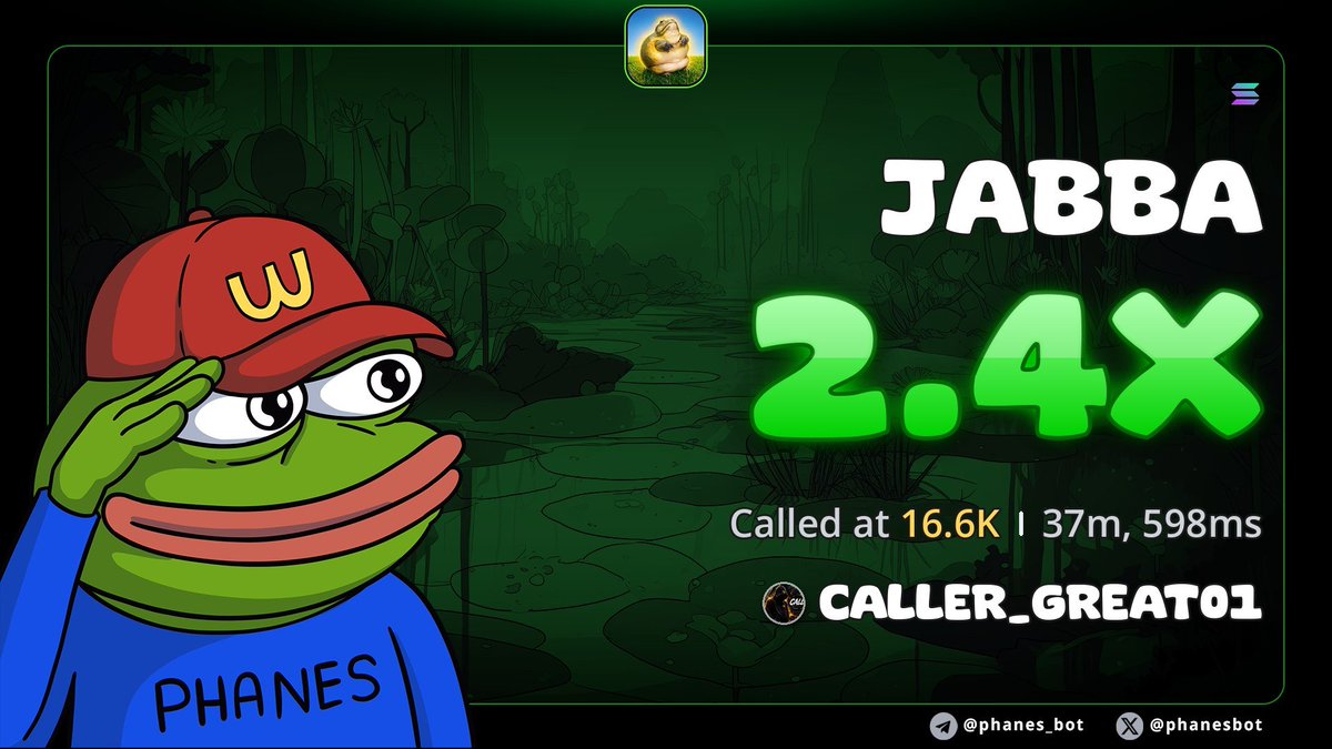 SOLANA_COOKS1's tweet photo. 2.4X form my call on $JABBA
CA 

5g7Q3rC8Hvf3toRzujsYq1GSBxNdv9pZKx1muXaVpump https://t.co/DhxV413fl3