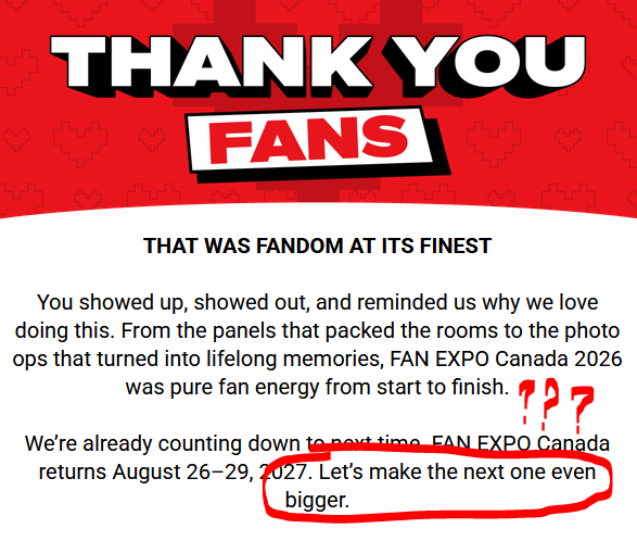 solaceeon's tweet photo. let's actually not make the next one bigger @FANEXPOCANADA. let's have ticket caps and value attendee safety while also respecting toronto fire instead maybe? https://t.co/1OQRe74dgB