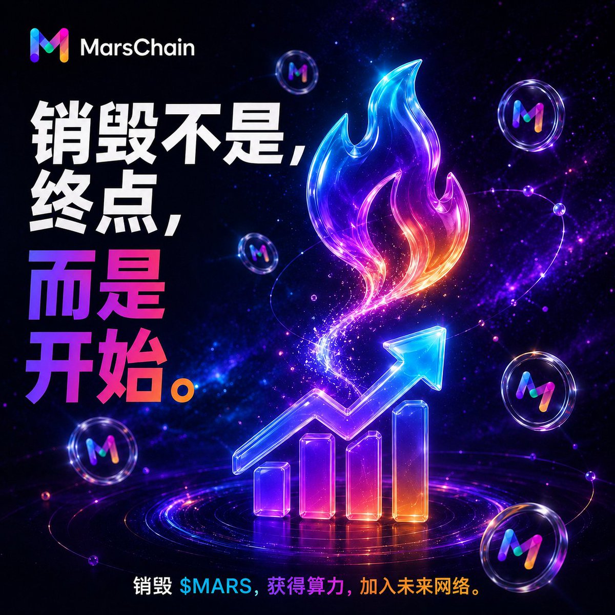 MarsChain_178's tweet photo. 很多人以为，燃烧=消失。

但 MarsChain 的逻辑是：

🔥 销毁 → 算力 → 参与网络

当代币的销毁不再只是“减少供应”，而是成为获得算力、参与网络的一种方式，思路就完全不一样了。

真正值得思考的不是：
“为什么要销毁？”

而是：

“销毁之后，能换来什么？”

这，才是 MarsChain 值得研究的地方。 https://t.co/QMI4P1zrjK