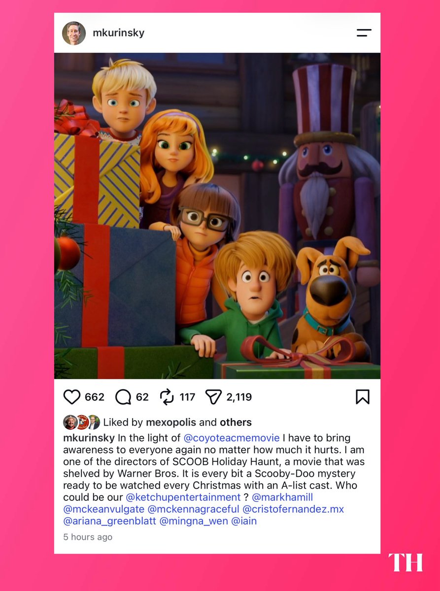 ToonHive's tweet photo. ‘Scoob! Holiday Haunt’ director Michael Kurinsky calls for the shelved film to finally be released following the success of ‘Coyote vs. Acme.’

“It is every bit a Scooby-Doo mystery ready to be watched every Christmas with an A-list cast.”

The film was completed after being shelved by WB.
